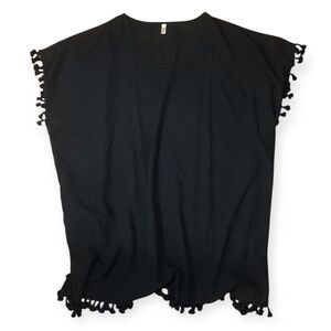 black chiffon kaftan/cover-up